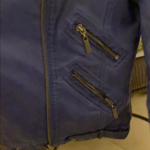 Forever 21 Blue Leather Jacket - Picture 6 of 7